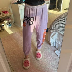 RARE Free City Lets Go Supervintage OG Sweatpants in Pinkmilk Sunfade